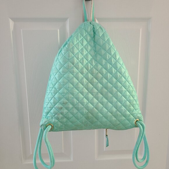 Oliver Thomas 24 + 7 Quilted Drawstring Cinch Backpack Turquoise main image 6